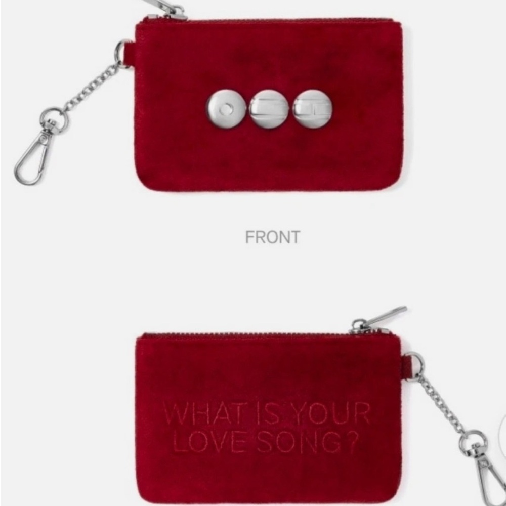 BTS Red Card Holder Zip Pouch Arirang Official Tour Merch What's Your Love Song